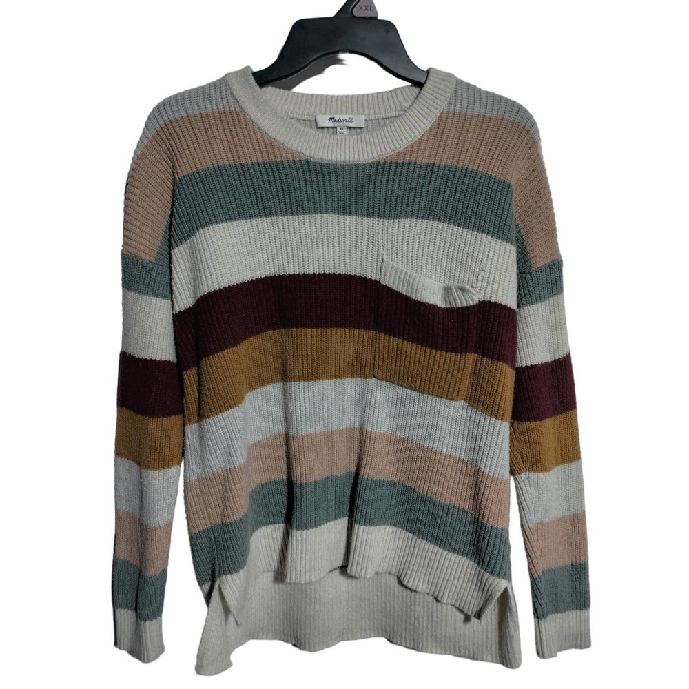 Madewell multi-color striped knit sweater woman XS - Picture 1 of 4